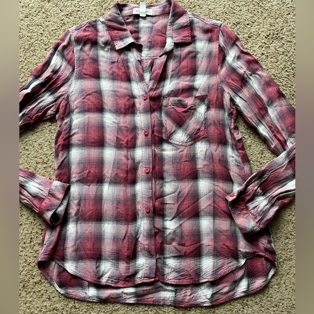 Bella Dahl plaid button down size L